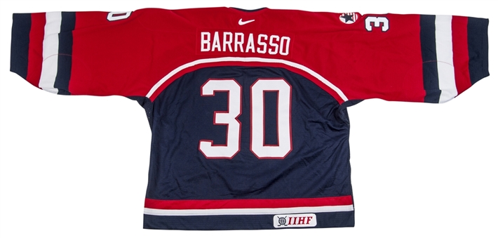 2002 Tom Barasso Game Used USA Olympic Hockey Jersey (Barasso LOA)